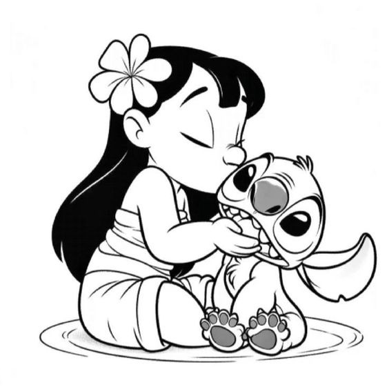 Stitch kawaii para colorir