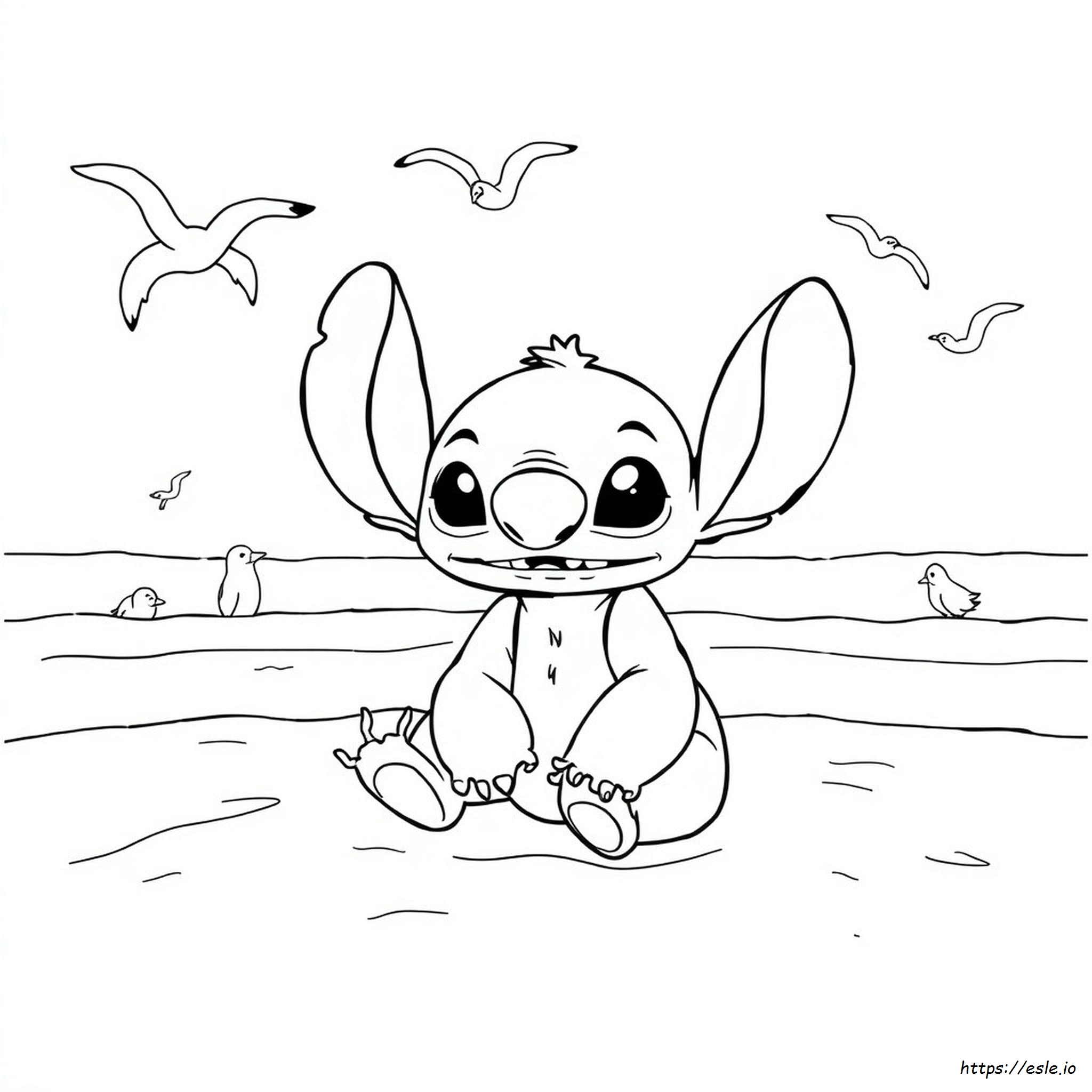 Stitch sozinho para colorir