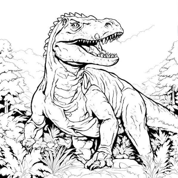 Colorir dinossauro T-Rex realista