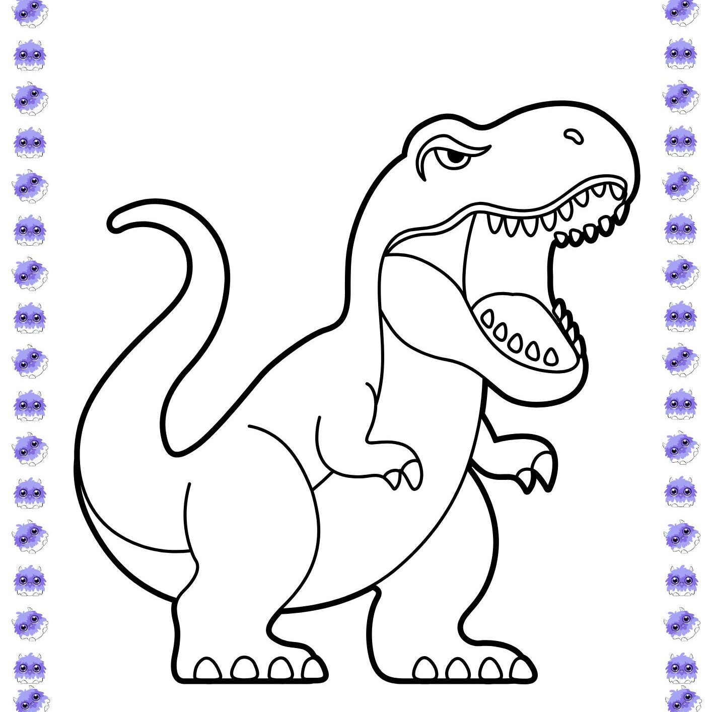 Página para colorir T-Rex infantil