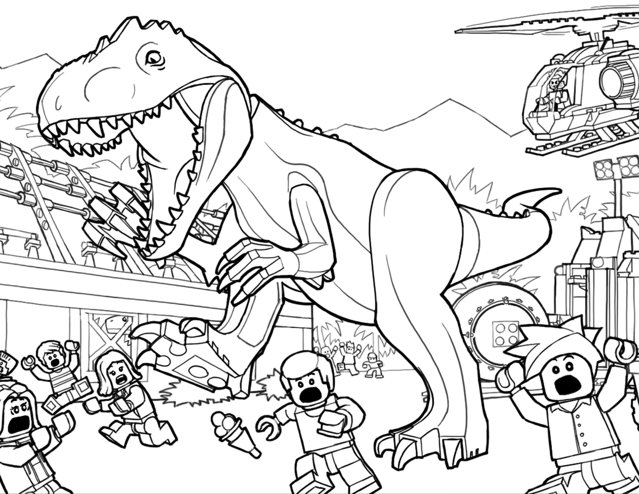 Página para colorir T-Rex infantil