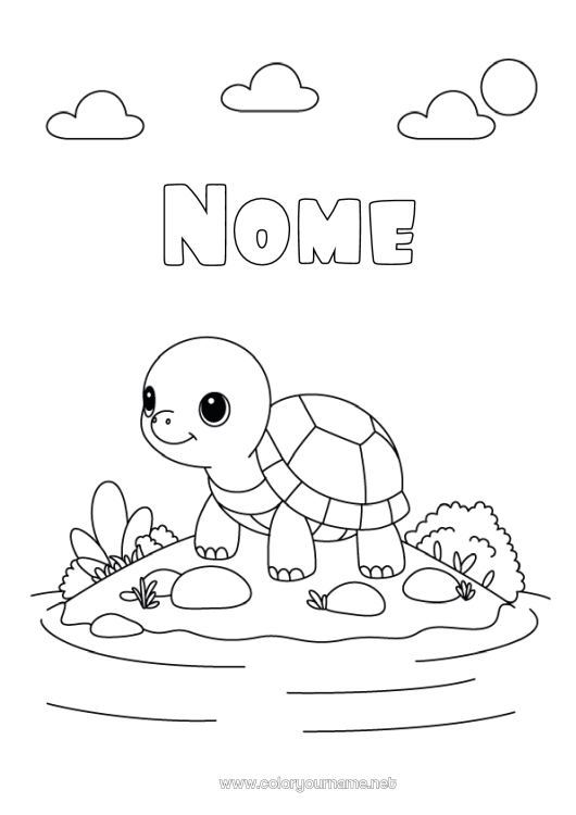 desenho de tartaruga simples para colorir