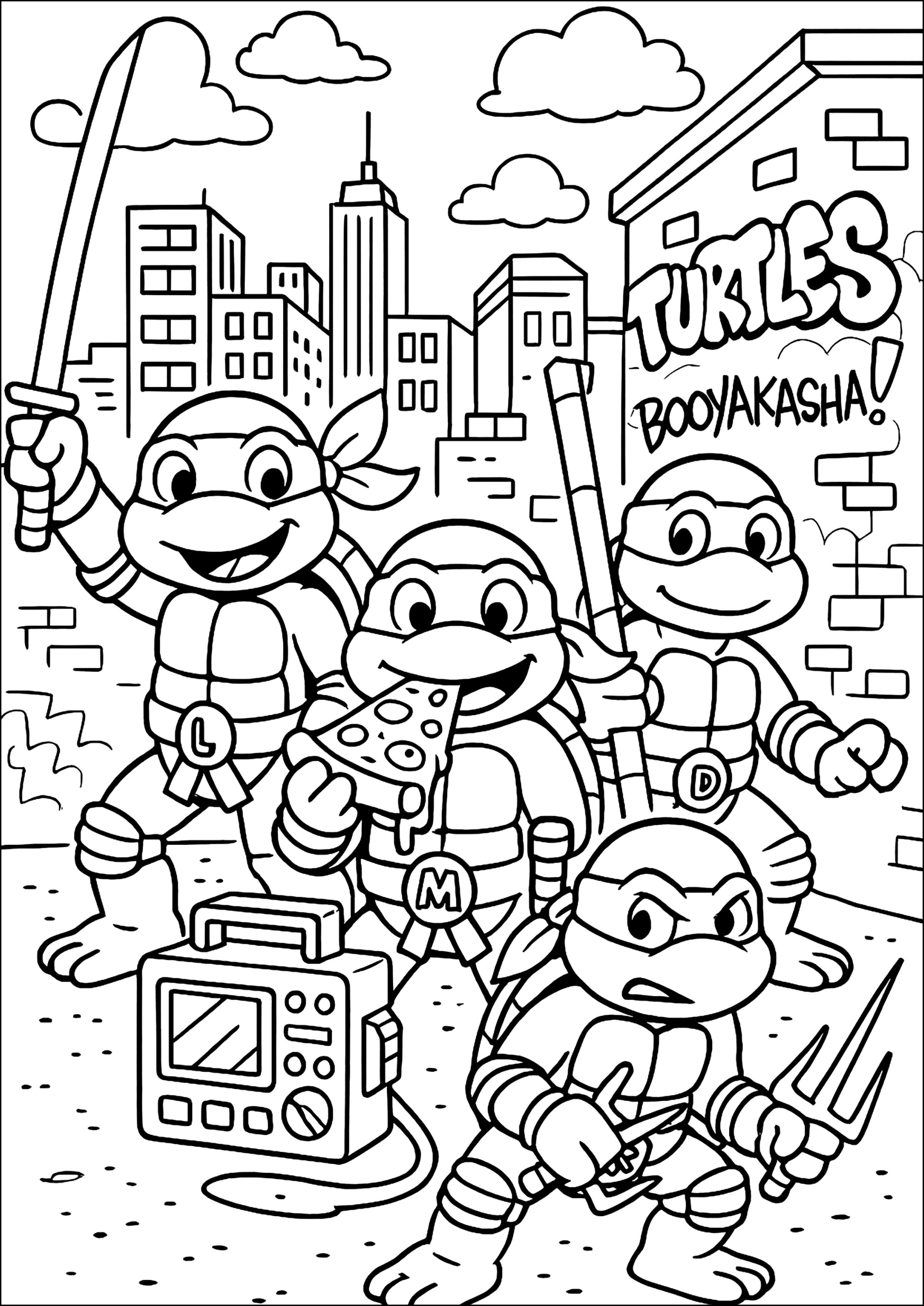 colorir personagens tartarugas ninja