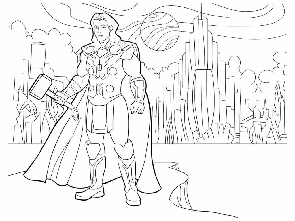 thor para colorir grátis
