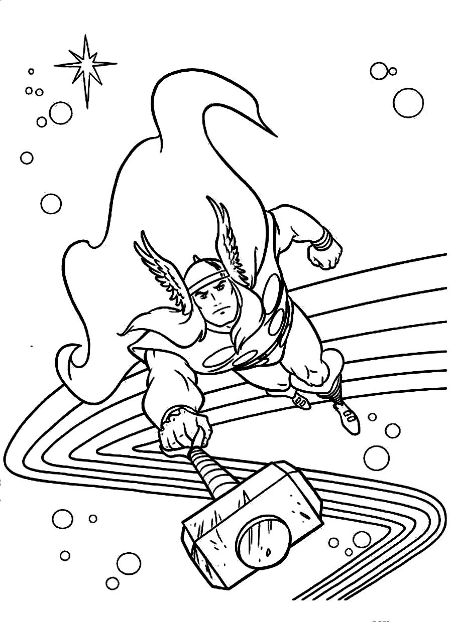 thor marvel para colorir