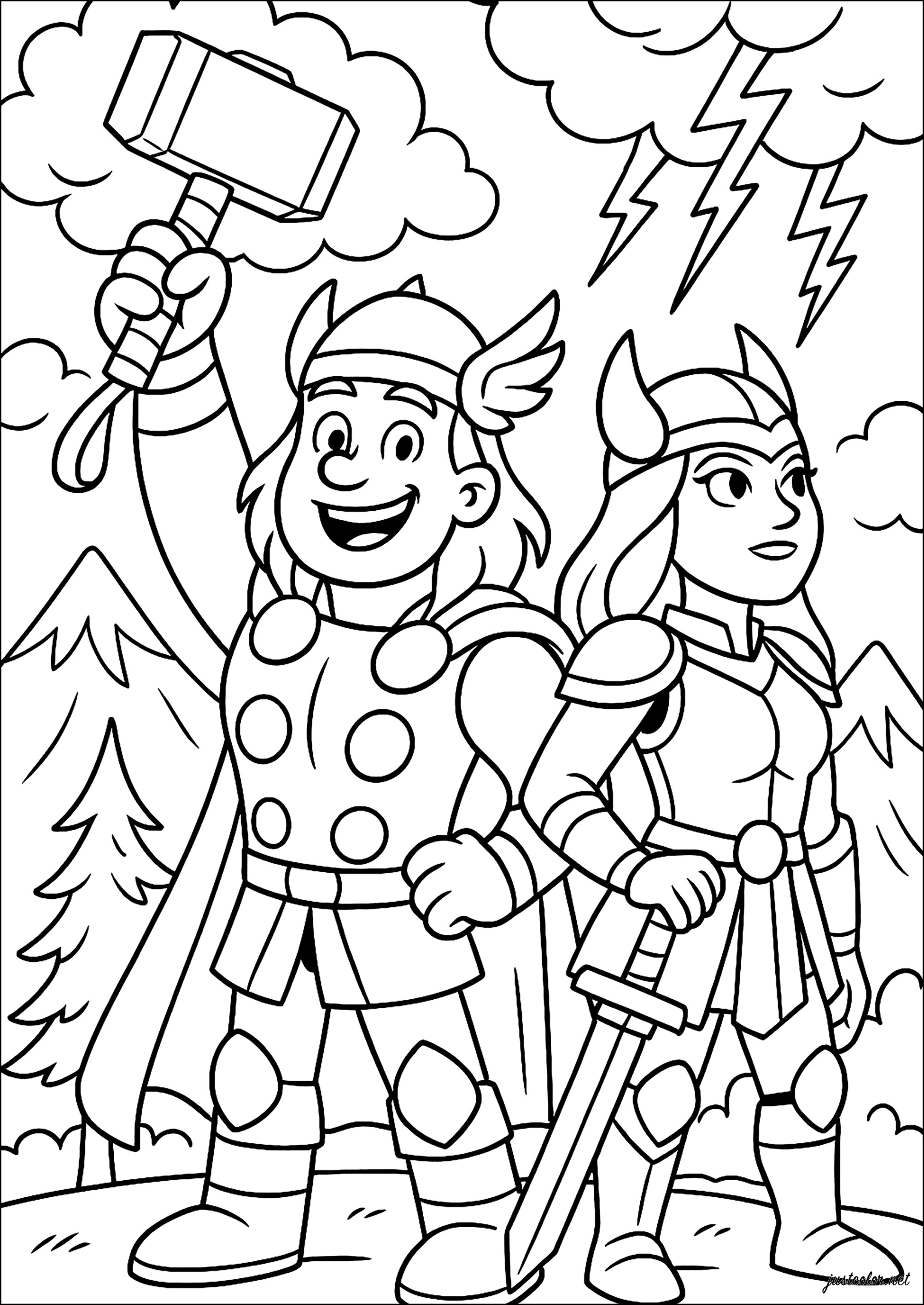 colorir vingadores thor