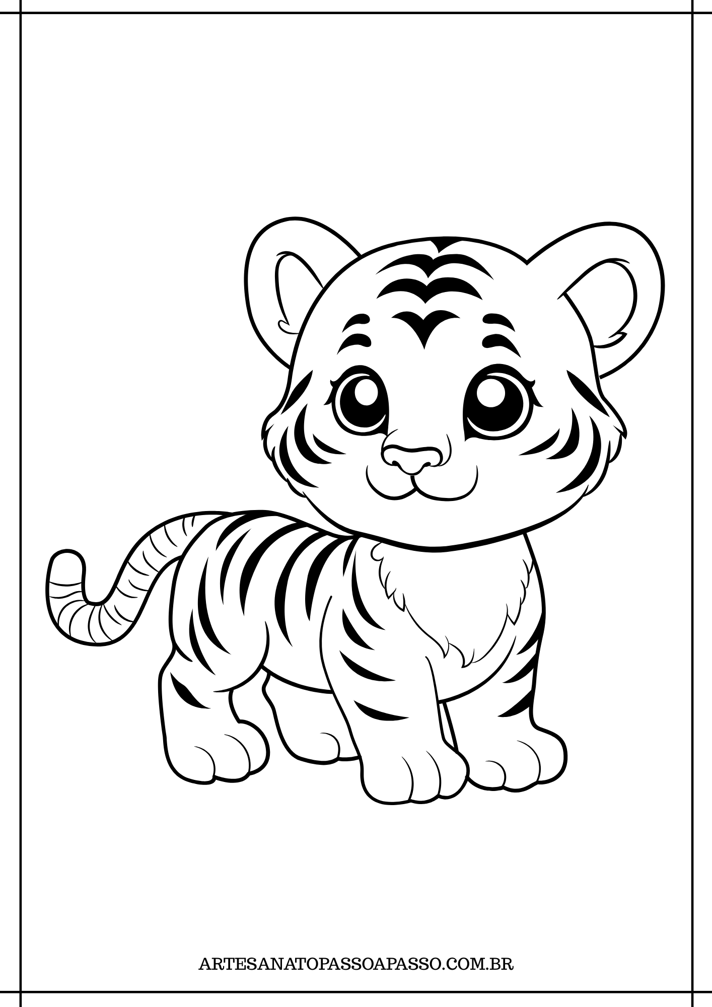desenho realista de tigre para colorir