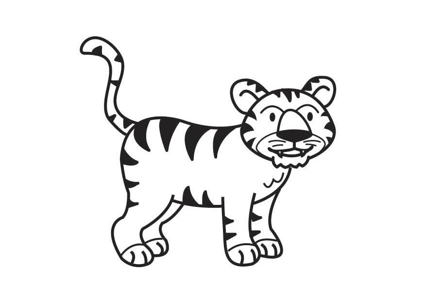 colorir tigre bebê