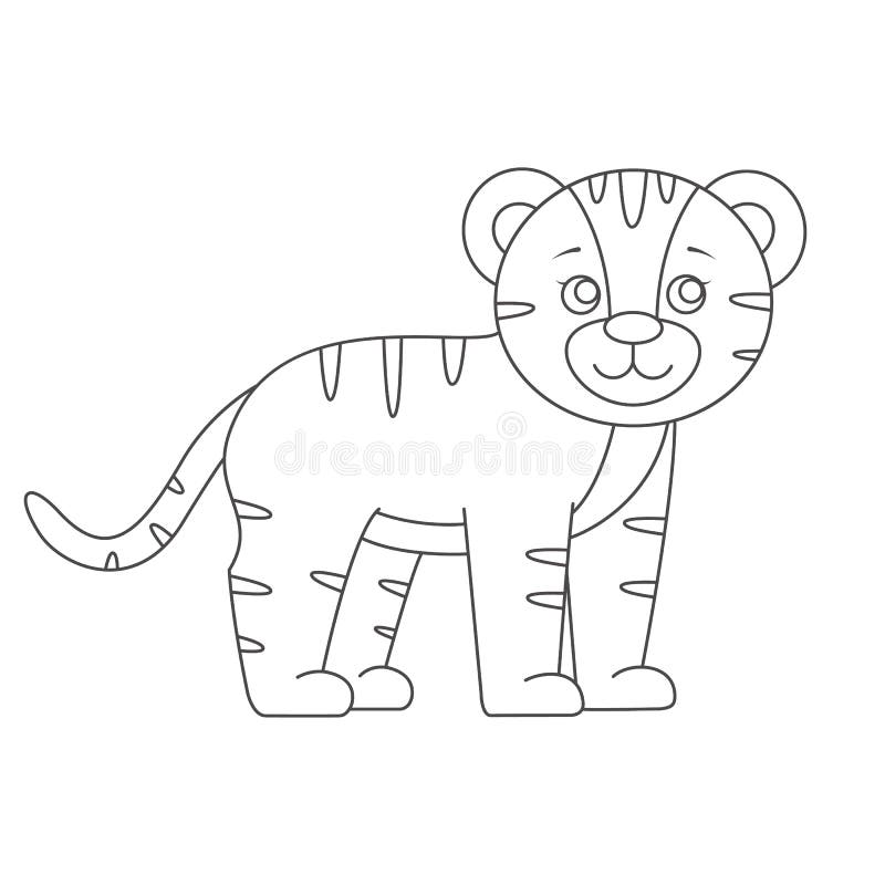 vetor tigre para colorir