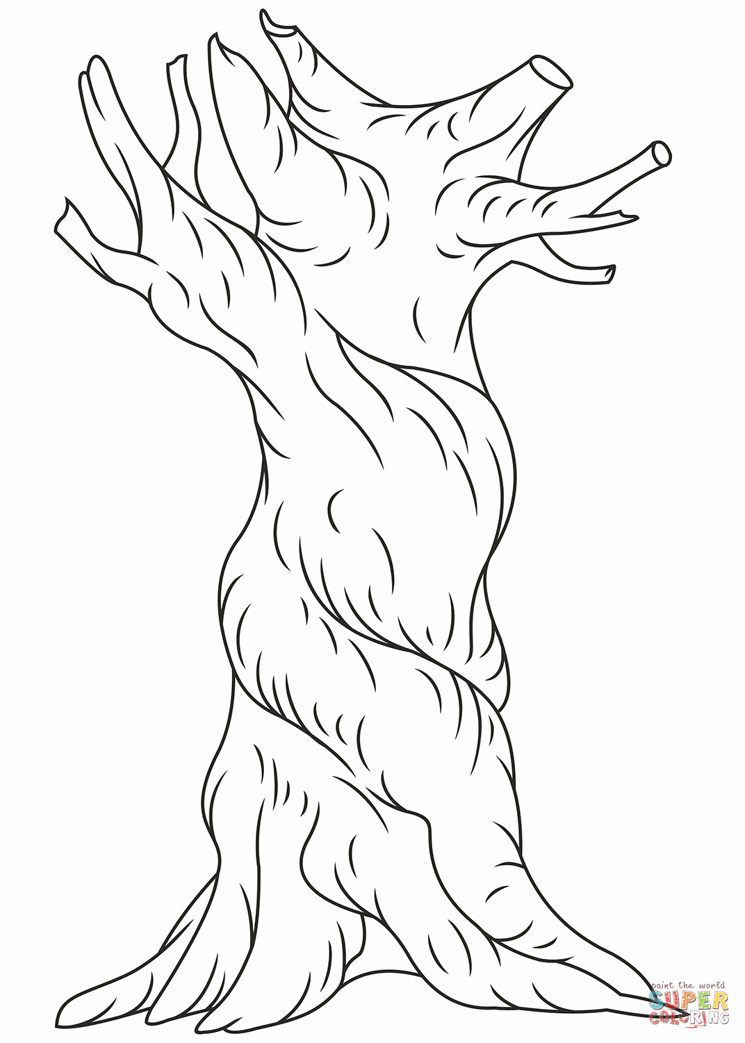 desenho de tronco de árvore realista