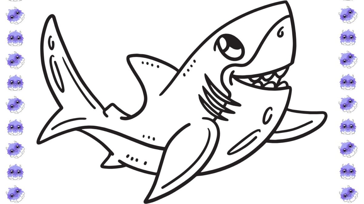 desenho de tubarão para pintar