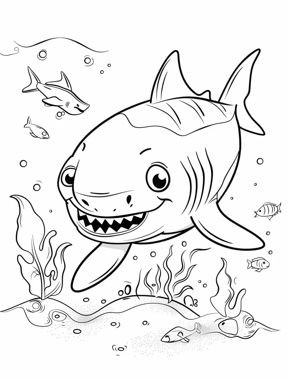 desenho de tubarão para crianças