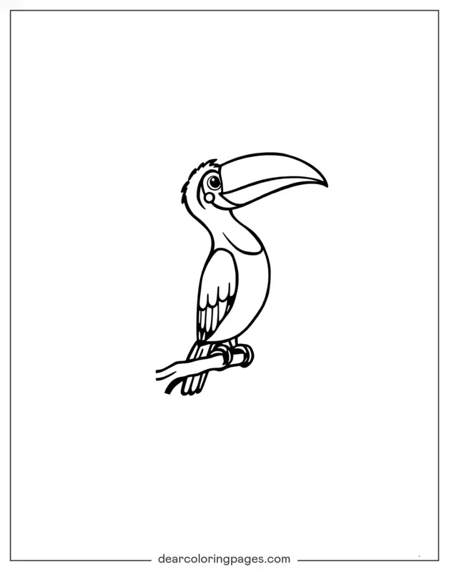 tucano para colorir com giz de cera