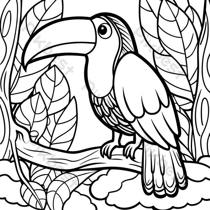 tucano vetorizado para colorir