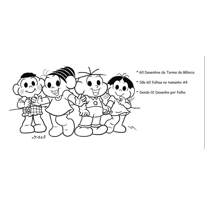 turma da mônica para pintar e imprimir