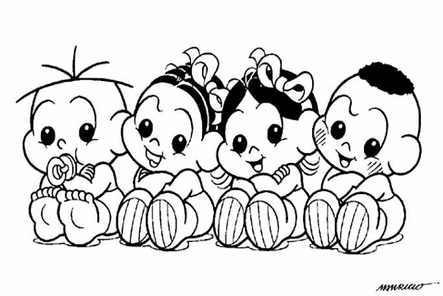 desenhos turma da mônica natal para colorir