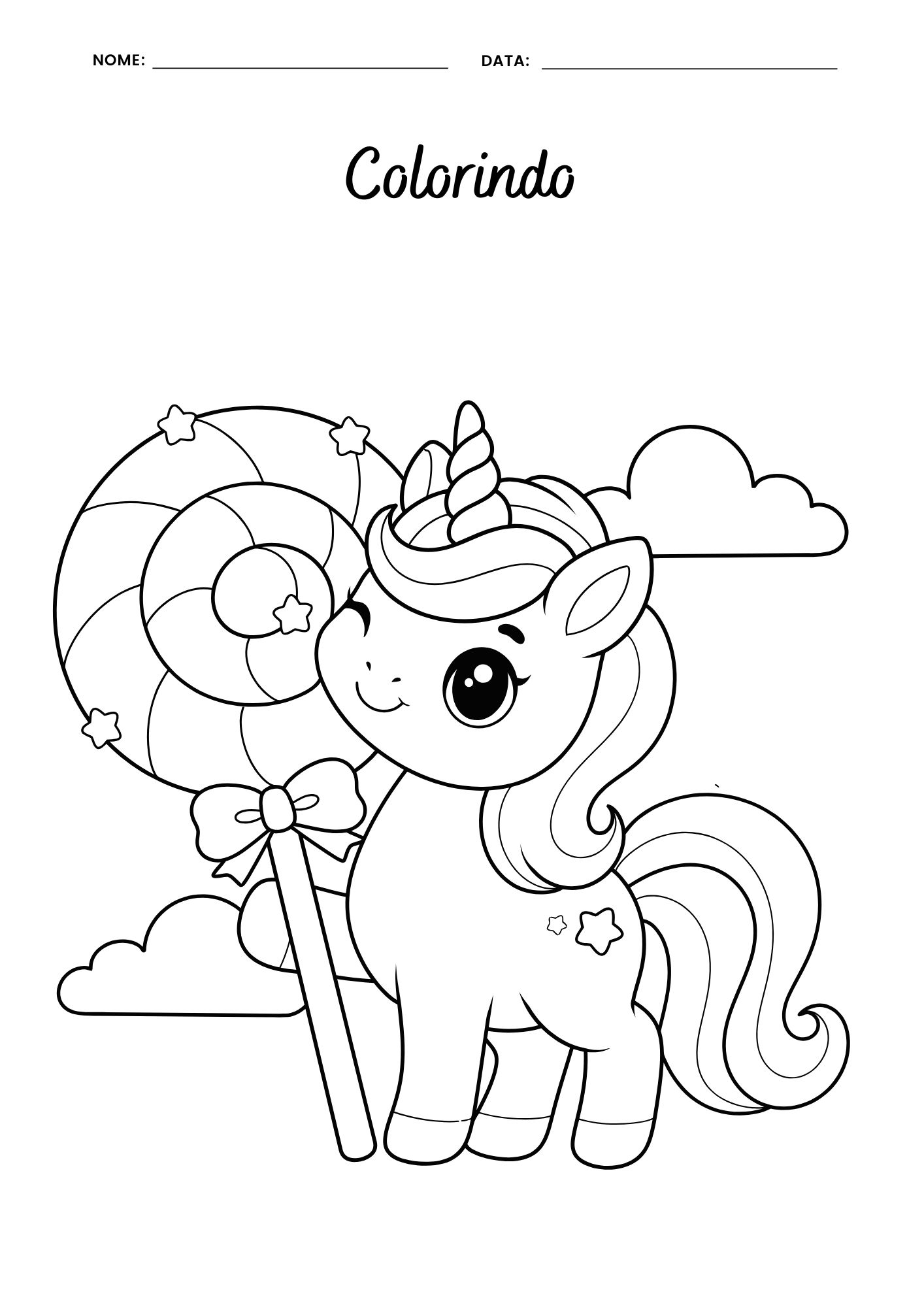 desenhos de unicórnio fofos para imprimir