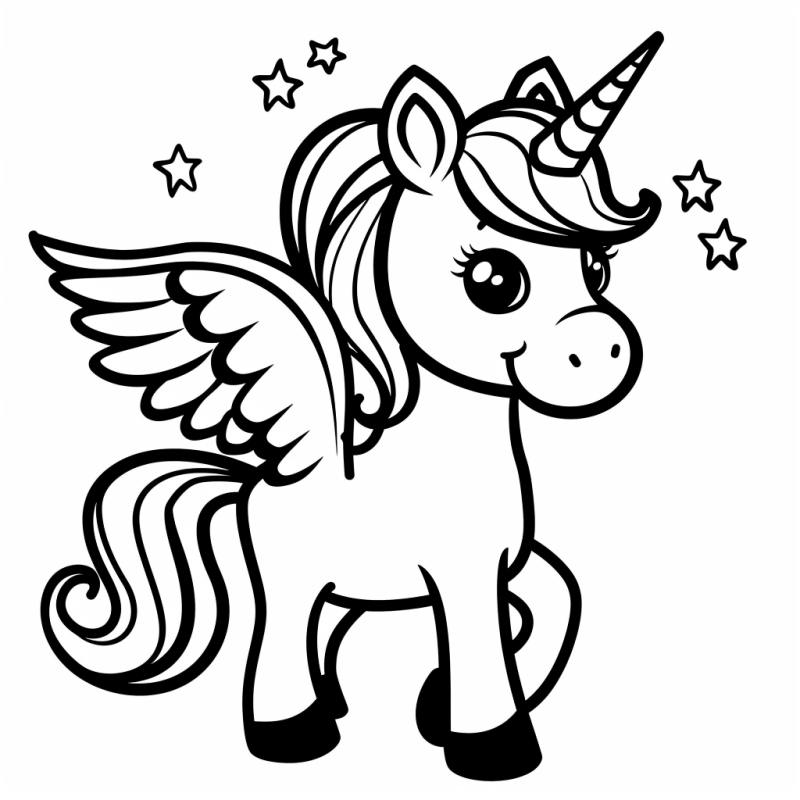 desenho unicórnio kawaii