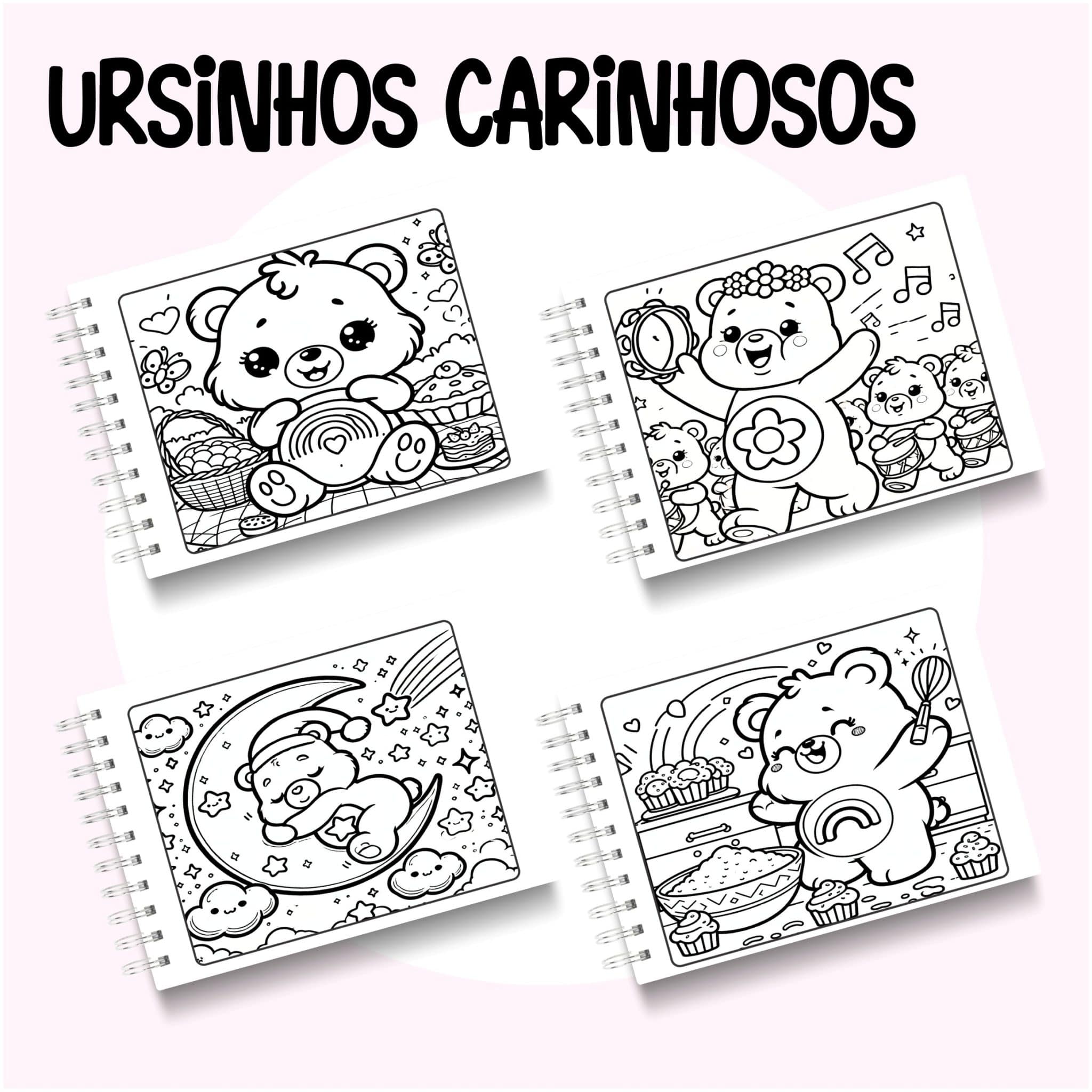 urso boa sorte para colorir