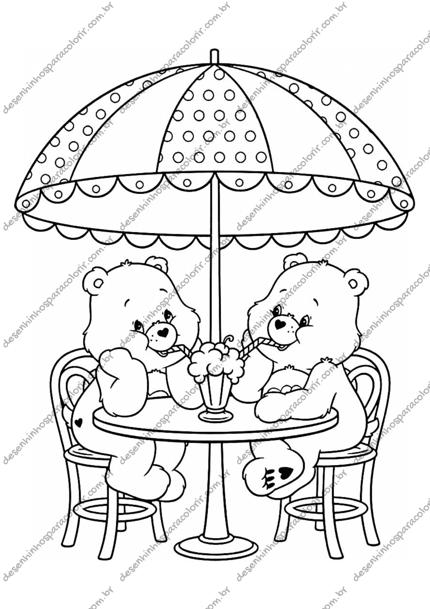 personagens ursinhos carinhosos para colorir