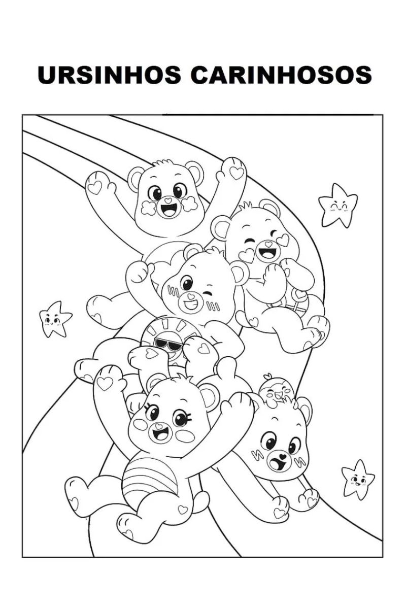 urso boa sorte para colorir