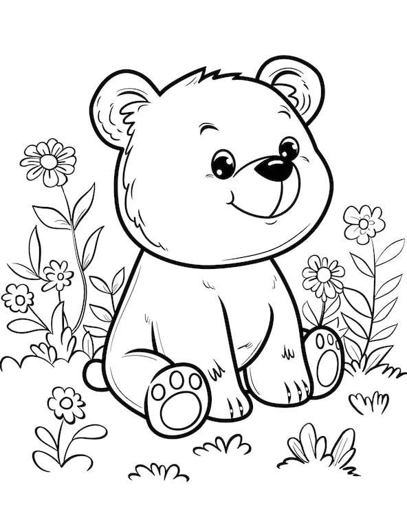 desenho de urso para pintar