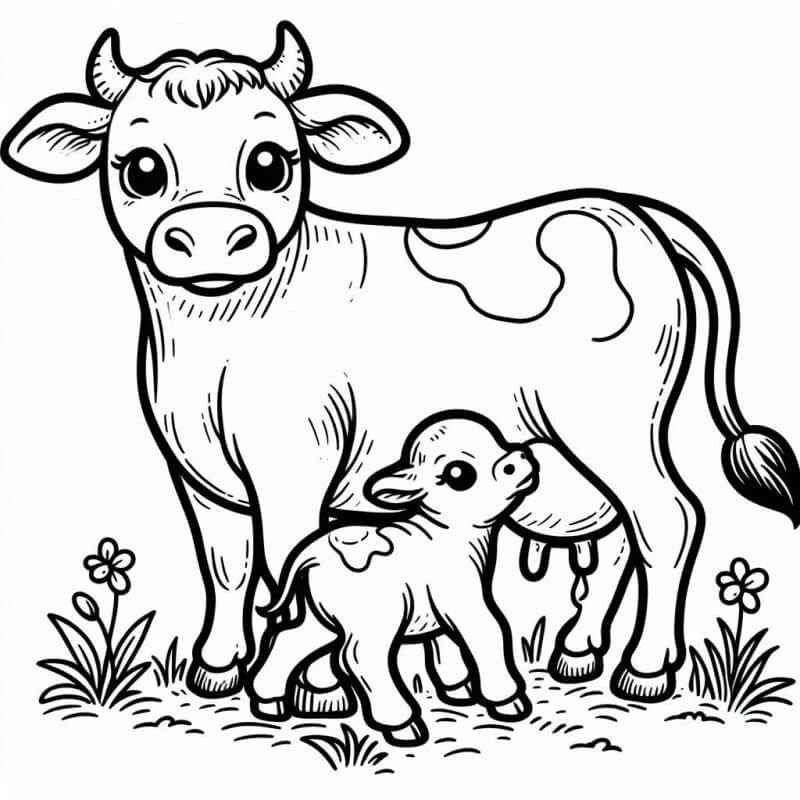 vaca holandesa para colorir