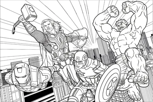 desenhos dos vingadores ultimato para colorir