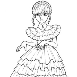 wandinha desenho para pintar
