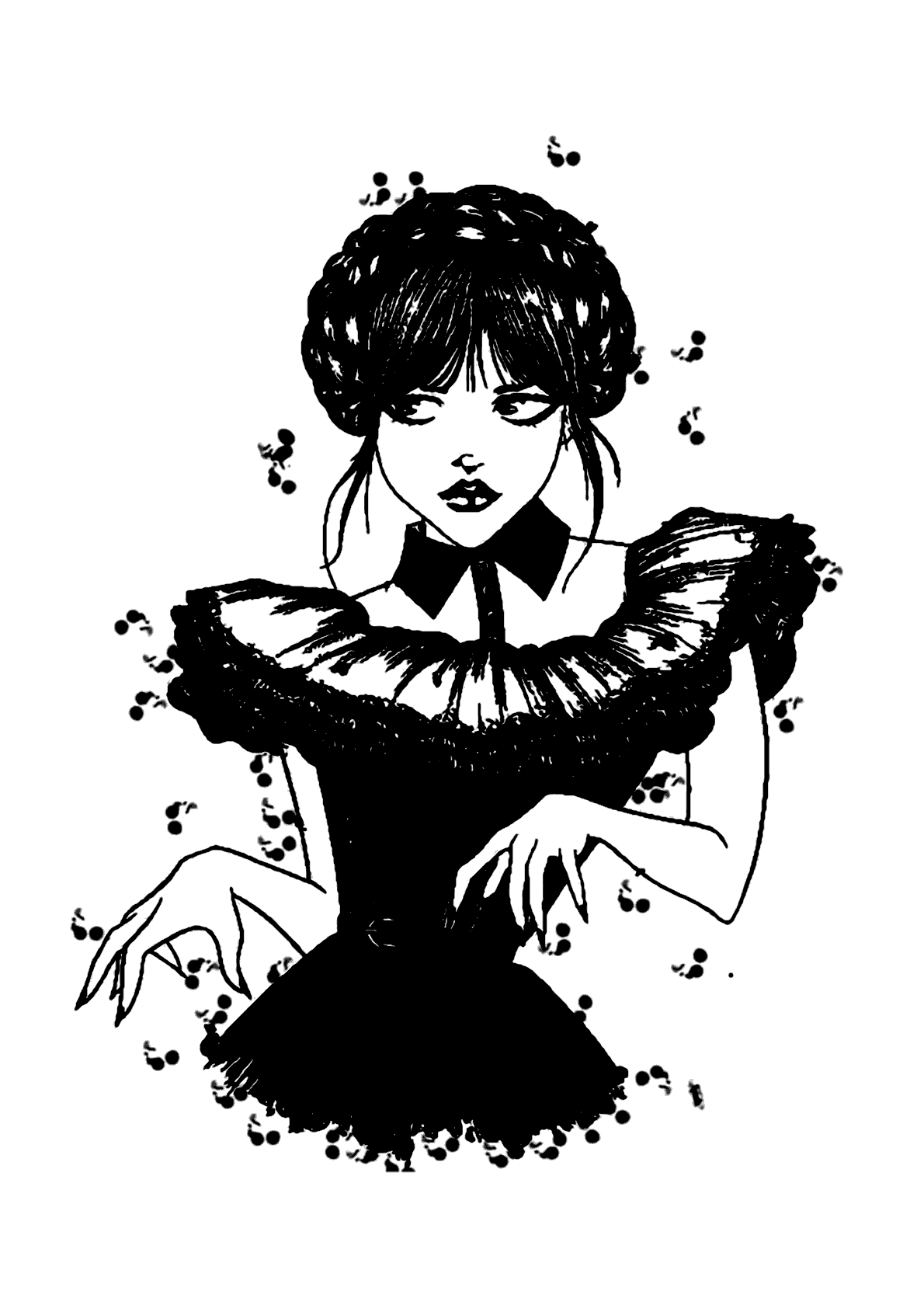 desenhos da familia addams para colorir