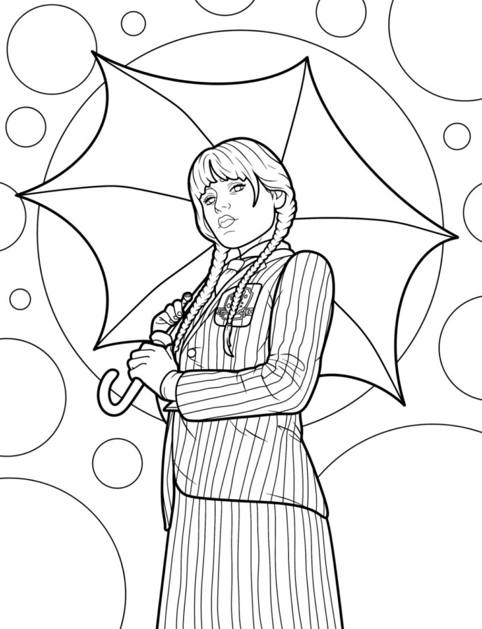 wandinha e enid para colorir
