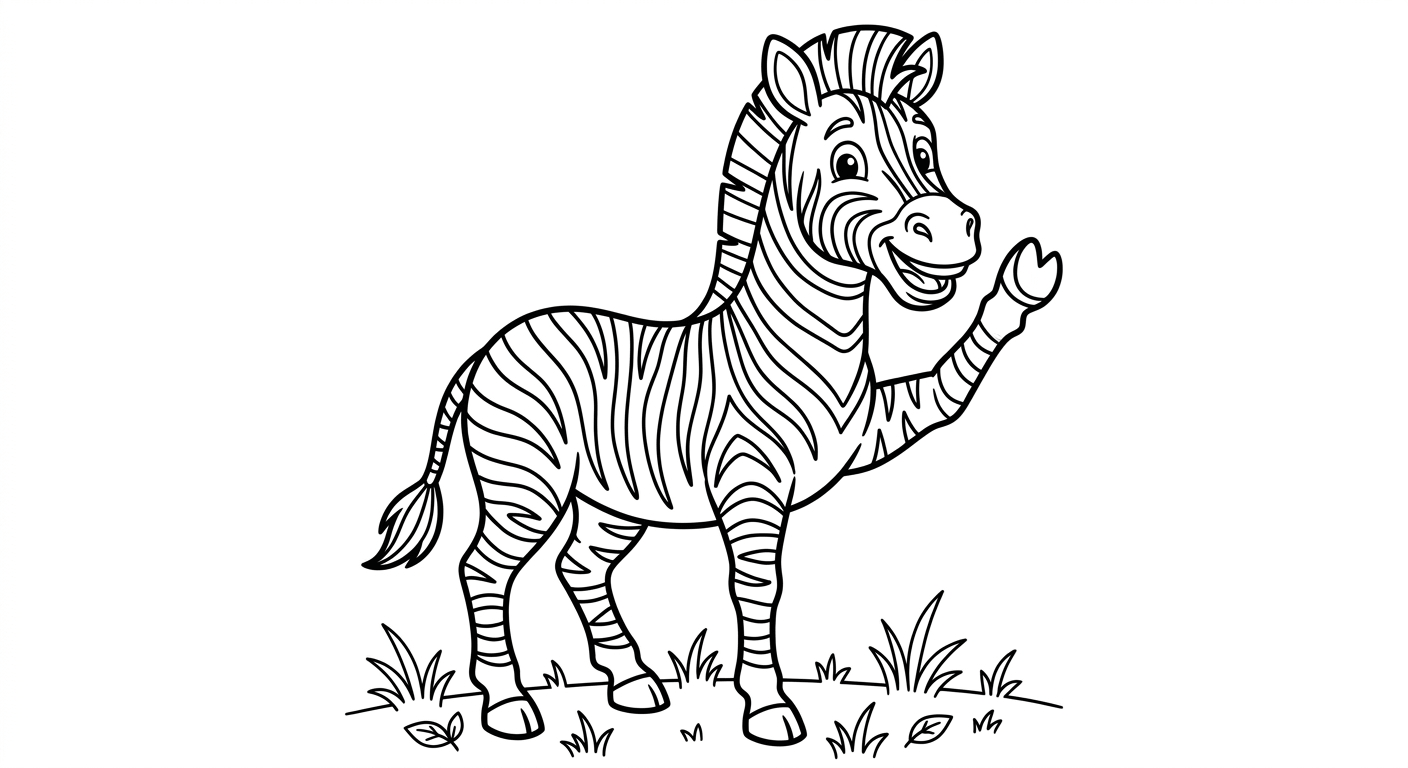 desenho de zebra kawaii