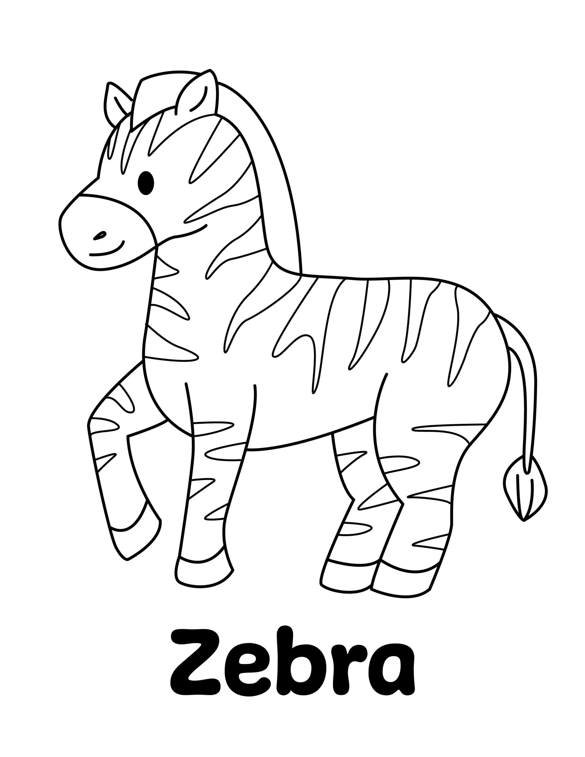 zebra e outros animais da savana para colorir