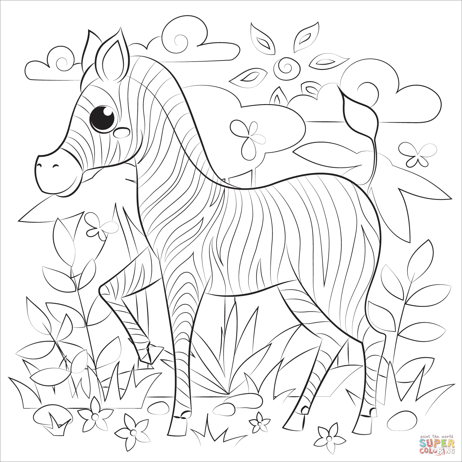 atividade de colorir zebra