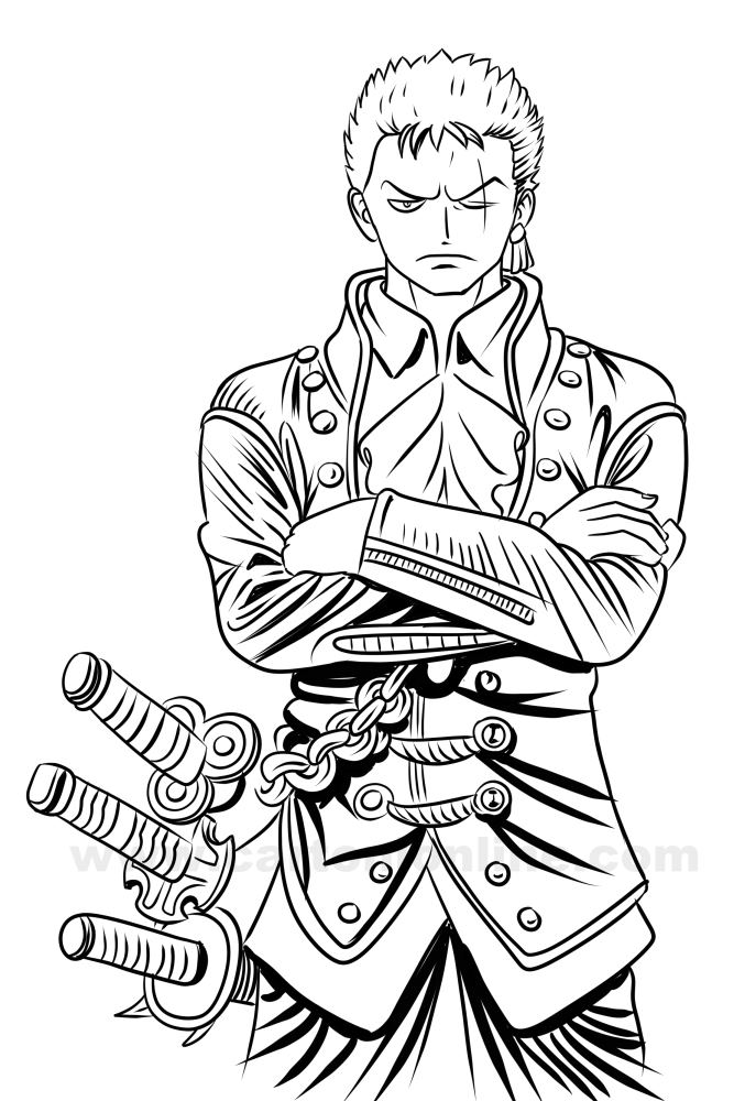 roronoa zoro coloring page