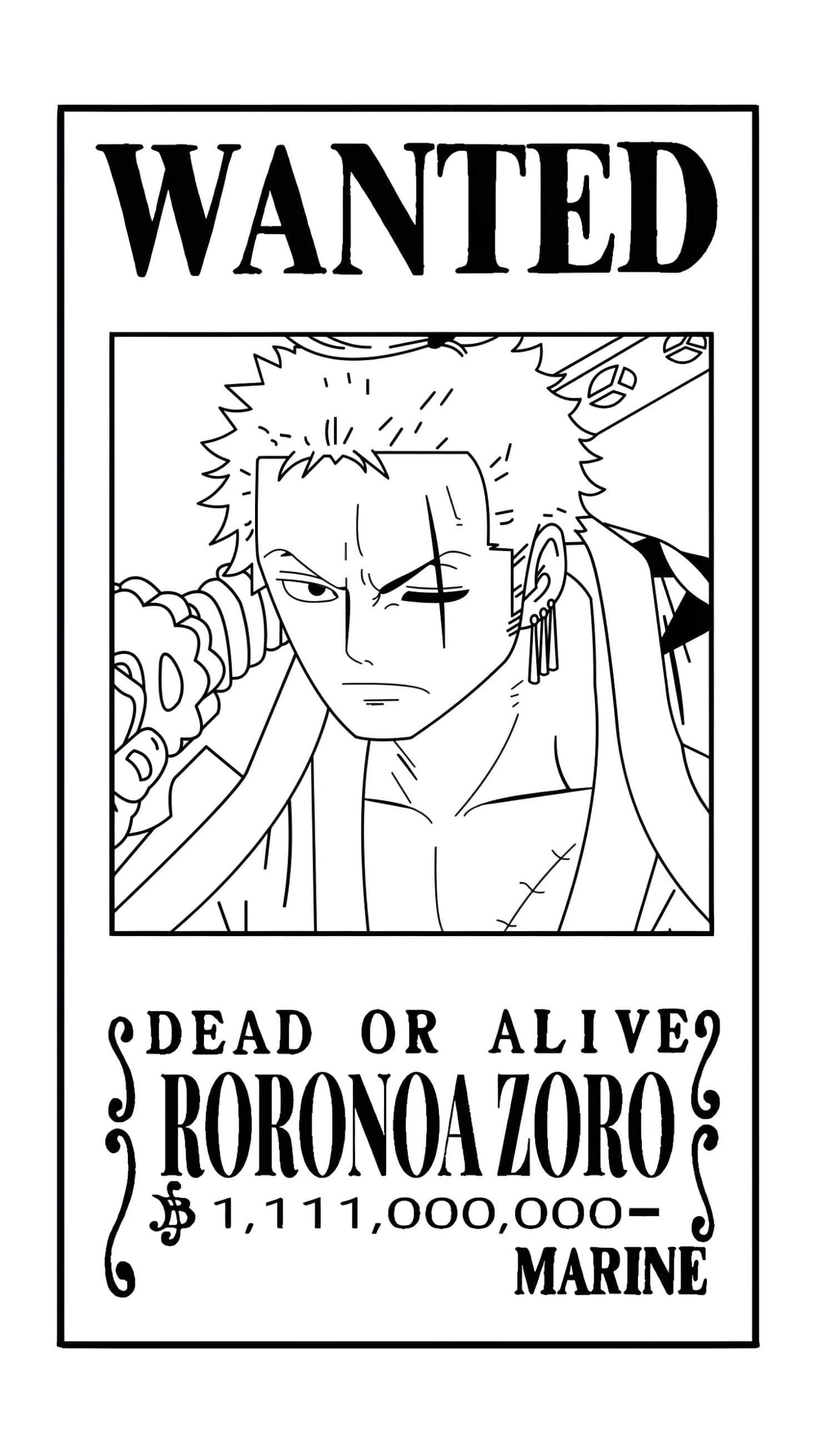 desenho rosto zoro